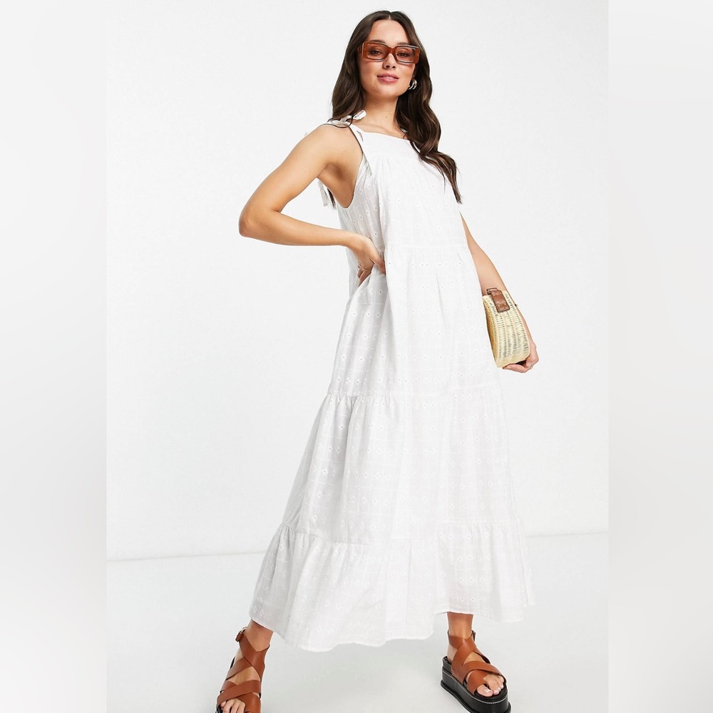 ASOS White Eyelet Maxi Sundress